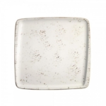 Balta kvadratinė raštuota porcelianinė lėkštė Bonna GRAIN, 22x20 cm