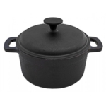 Puodas CAST IRON CASSEROLE, lygus, juodas, ketus,. 24cm 4,5l