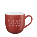Puodelis ASA Hey BE WITH YOU, raudonos sp., 350 ml