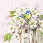 Servetėlės IHR CHERRY BLOSSOM BIRDHOUSE, marga, 33 x 33 cm
